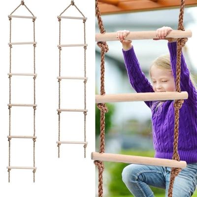 Scala di corda di legno di multi sport dei gradini per il gioco rampicante di attività dei bambini